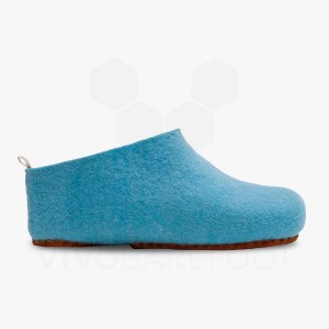 Pantufas Vivobarefoot MIM Felt Feminino Luz Turquesa | BR100QC