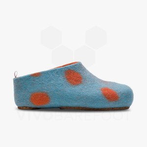 Slipper Vivobarefoot MIM Felt Criança Luz Turquesa Laranja | BR007FU